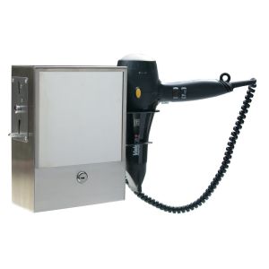 Coin operated hair dryer